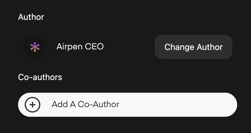 Add a Co-Author button